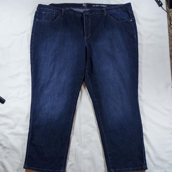 Denim - New Directions Sz 22WS Straight Denim Women's Dark Blue Jeans
